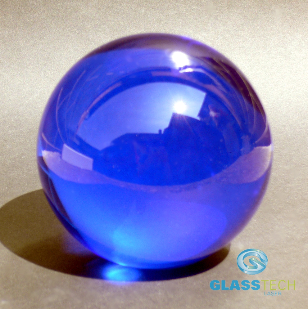 Modrá skleněná koule 80 mm těžítko