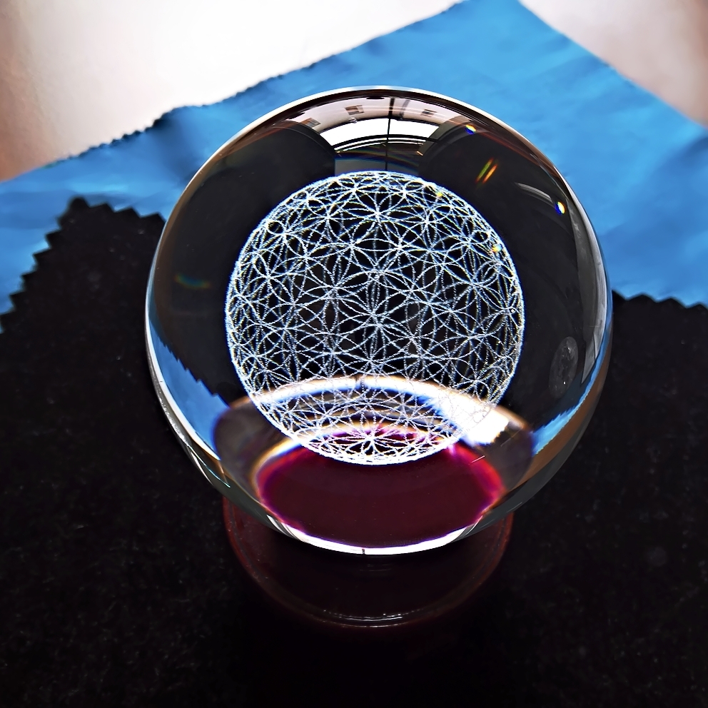 3D KVĚT ŽIVOTA V KOULI 80 mm