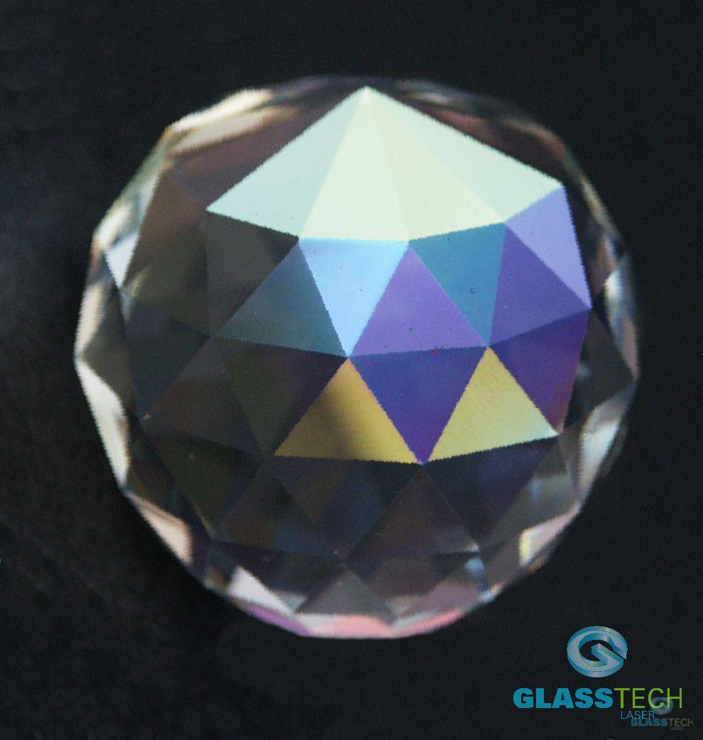 Feng-Shui křišťálová koule duhová s ploškou - 40 mm