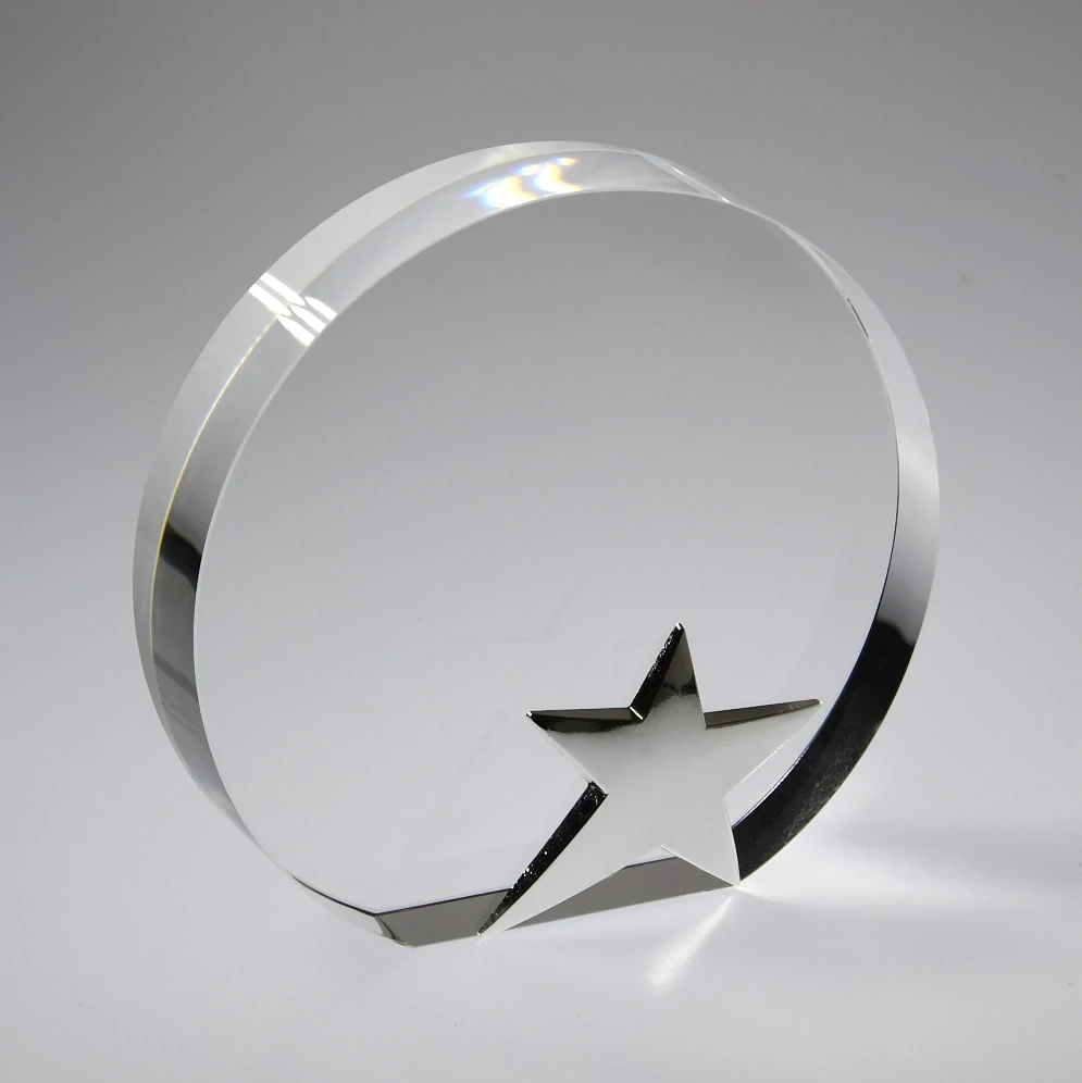 Skleněná trofej hvězda - kulatá
