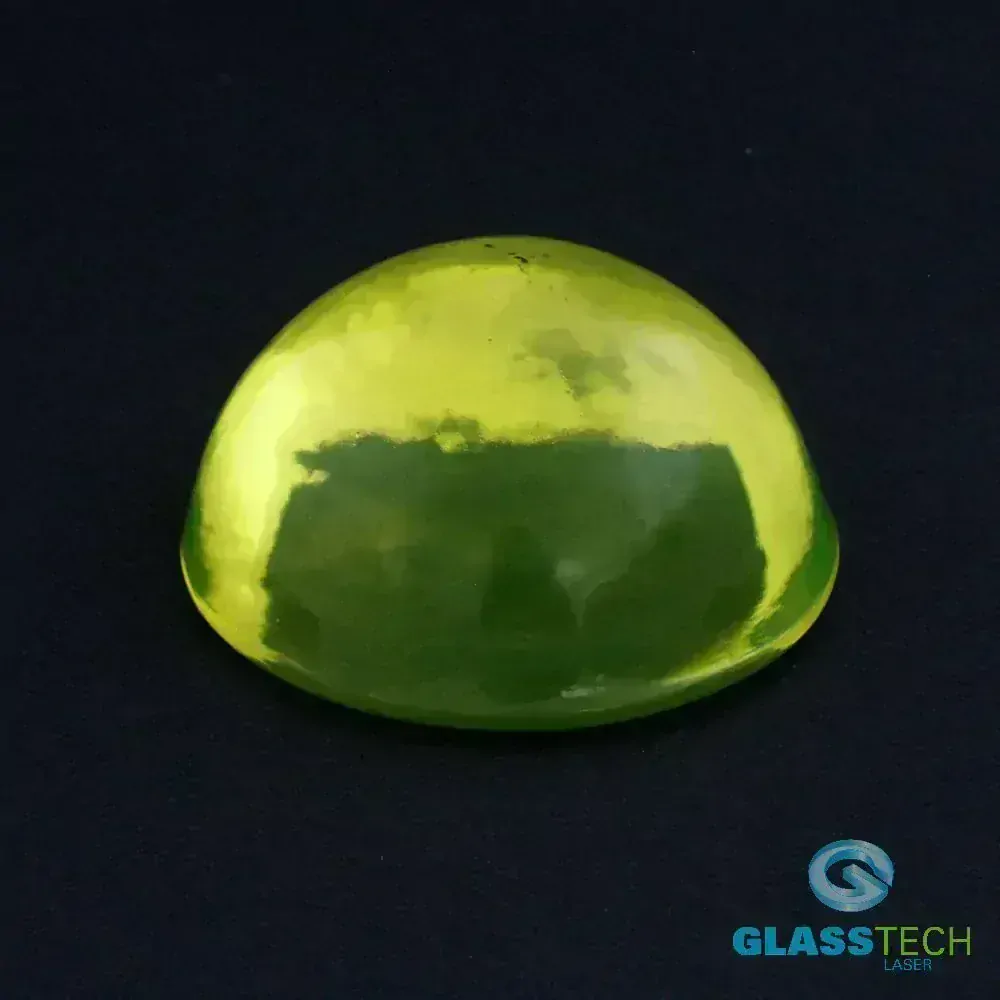 Polokoule z uranového skla - průměr 100 mm