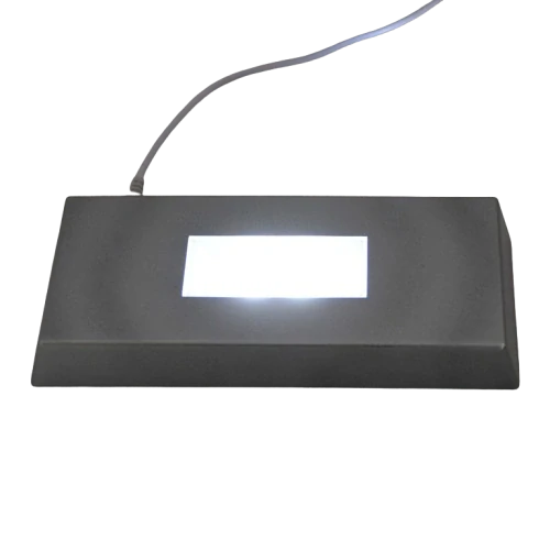 LED stojánek stříbrný na skl. kvádry, plakety