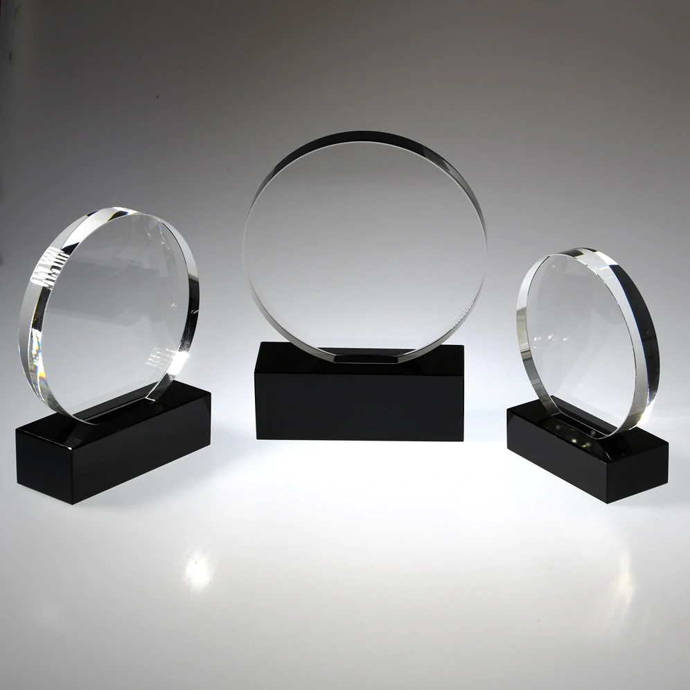 Plaketa - Deska kulatá s černým podstavcem S