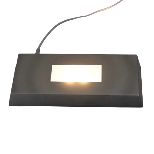 LED stojánek stříbrný na skl. kvádry, plakety