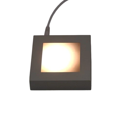 LED stojánek stříbrný na skl. kostky 50 - 90 mm