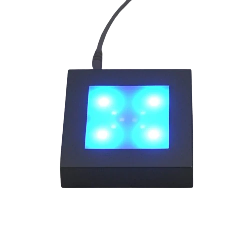LED stojánek stříbrný na skl. kostky 50 - 90 mm