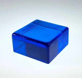 Skleněná cihla modrá - malá-barevná sklovina